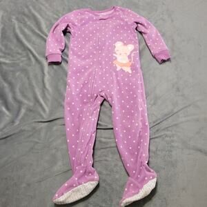 Carters Footed Pajama Girls 3 Toddler Purple Purple Ballerina Mouse One Piece PJ